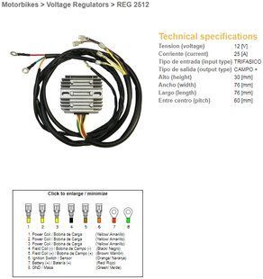 Регулятор напруги BMW R60/75/65/80/90/100, MOTO GUZZI 650/750/850/1000 '75-'95, DZE REG 2512 2512-01 фото