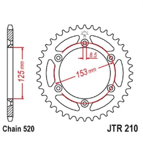 Задня зірка JT JTR210.51SC JTR210.51SC фото