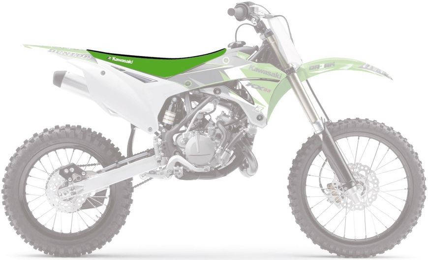 Чехол сиденья Kawasaki KX 85 '14-'23 DOUBLE GRIP 3, Blackbird E1432H черный/зеленый E1432H фото