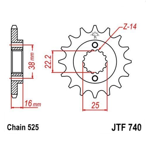 Звезда передняя JT JTF740.15RB JTF740.15RB фото