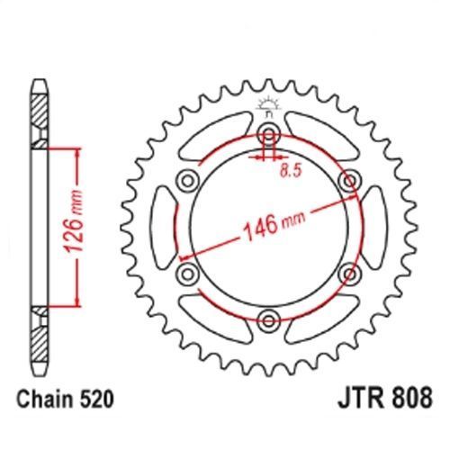 Задняя звезда JT JTR808.50SC JTR808.50SC фото