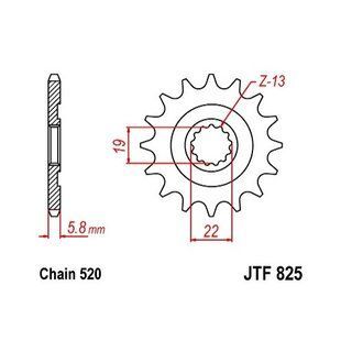 Звезда передняя JT JTF825.13 JTF825.13 фото