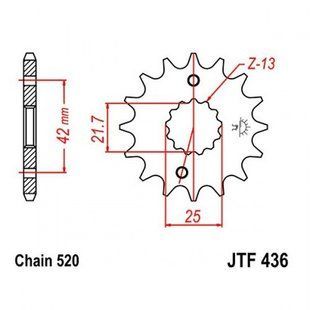 Зірка передня JT JTF436.16 JTF436.16 фото