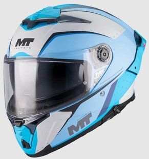 Мотошолом MT Thunder 4 R SV Wind Tunnel C7 матовий блакитний/білий, M 1375D50C7205 фото