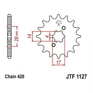 Зірка передня JT JTF1127.12 JTF1127.12 фото