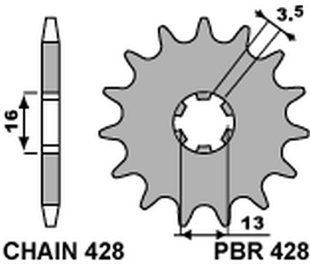 Звезда передняя PBR 428.12 42812 фото