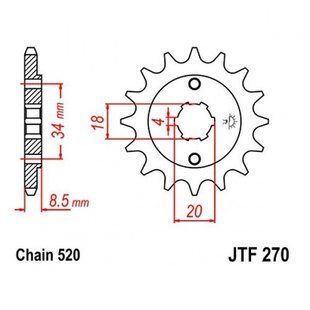 Зірка передня JT JTF270.15 JTF270.15 фото
