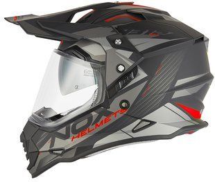 Мотошлем NOX N312 Track матовый черный/красный, XL CASQN312TRACKNOIRMATROUG.XL фото