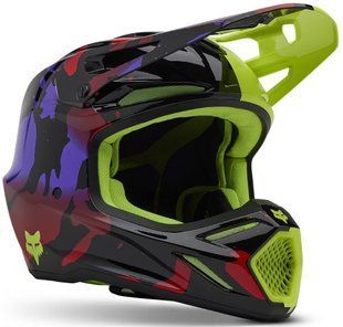 Мотошлем Fox V3 Throttle желтый, XL 32998-130-XL фото
