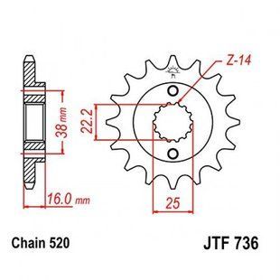 Звезда передняя JT JTF736.14 JTF736.14 фото