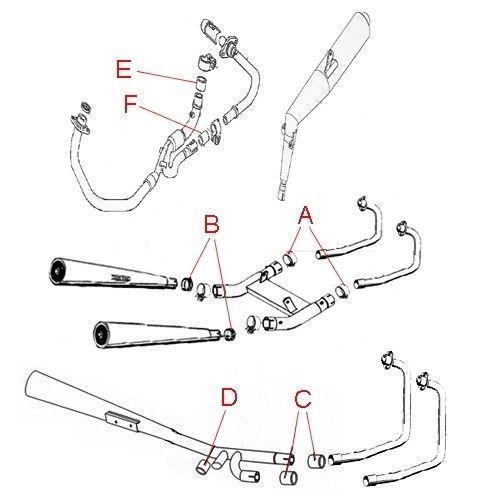 Прокладка вихлопної системи Honda CX/GL1500/CRF250R/X, ST1100/1300, VT/XL (38x44x24), Athena S410210012034 S410210012034 фото