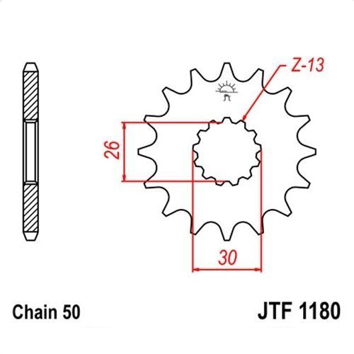 Зірка передня JT JTF1180.19RB JTF1180.19RB фото