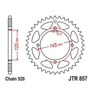 Задня зірка JT JTR857.45 Black JTR857.45ZBK фото