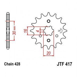 Зірка передня JT JTF417.16 JTF417.16 фото