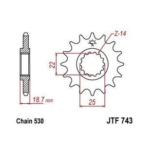 Звезда передняя JT JTF743.15 JTF743.15 фото